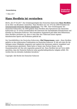 Hans Herdlein ist verstorben
