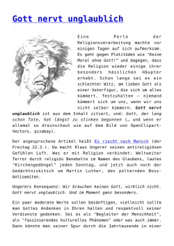 Gott nervt unglaublich