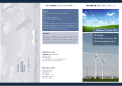 Aktuelle Herausforderungen der Windenergieplanung