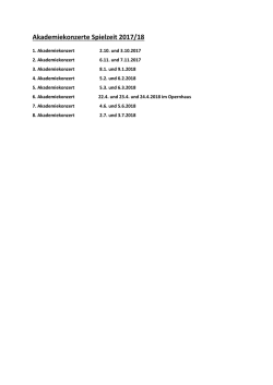 Akademiekonzerte Spielzeit 2017/18