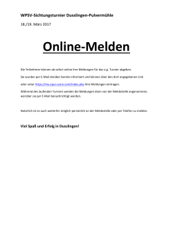Online-Melden - Turnier-Service-Team