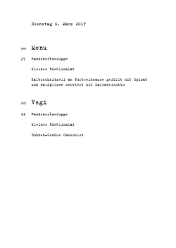 Dienstag 6. M&auml;rz 2017