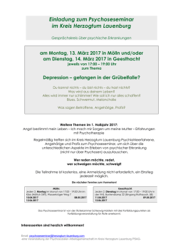Einladung zum Psychoseseminar im Kreis Herzogtum Lauenburg