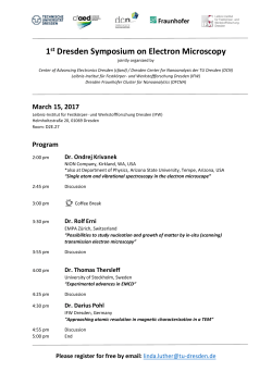 1st Dresden Symposium on Electron Microscopy - cfaed