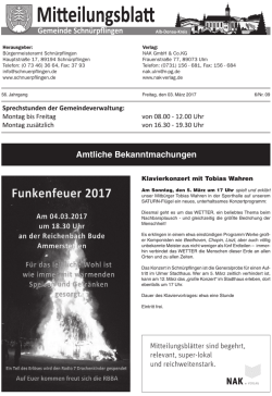 Mitteilungsblatt Nr. 09 vom 03.03.2017