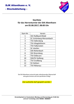 Startliste Herrenturnier August 2017