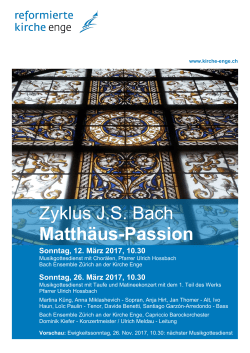 Zyklus JS Bach Matthäus-Passion