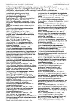 Empirische Personal- und Organisationsforschung, hrsg. von