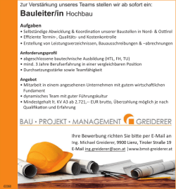 Bauleiter/in Hochbau