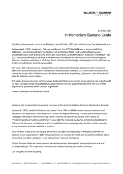 In Memoriam Gaetano Licata