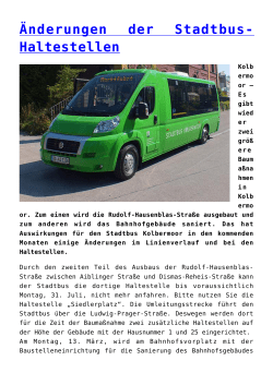 Änderungen der Stadtbus-Haltestellen