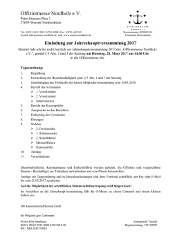 JHV 2017 - Offiziermesse Nordholz eV