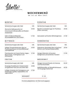 wochenmenü - Restaurant Libelle