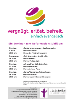 Ein Seminar zum Reformationsjubil&auml;um