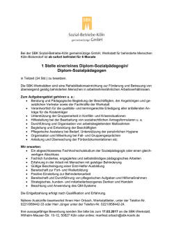 Diplom-Sozialpädagogen - Sozial-Betriebe-Köln
