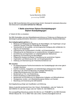 Diplom-Sozialp&auml;dagogen - Sozial-Betriebe-K&ouml;ln