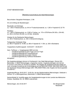 Bekanntmachung Baugebiet Werlsiepen 2. BA