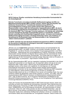 Nr. 10 06. März 2017 (AM) DKTK Freiburg: Physiker vereinfachen