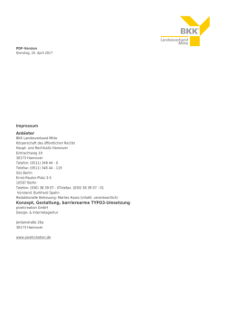 Impressum - BKK Landesverband Mitte