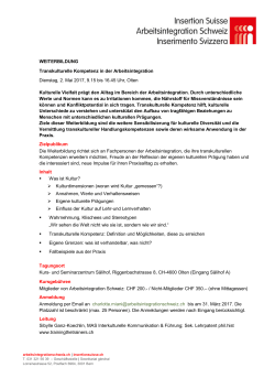 Programm - Arbeitsintegration Schweiz