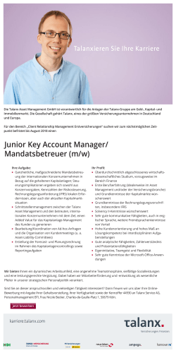 Junior Key Account Manager/ Mandatsbetreuer (m/w)