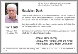 Herzlichen Dank Rolf Lentz