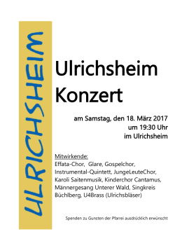 Ulrichsheim Konzert - Pfarrverband