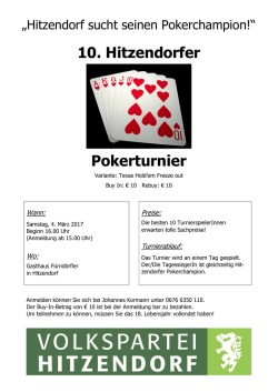 10. Hitzendorfer Pokerturnier