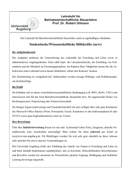 Initiativbewerbung f&uuml;r Studentische - wiwi.uni