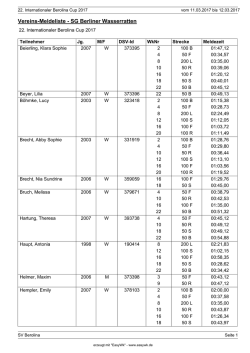 Startliste - Schwimmclub Berlin