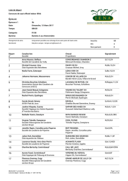 Liste de partants - Starterliste
