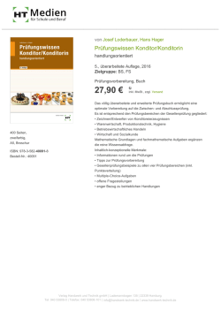 Prüfungswissen Konditor/Konditorin