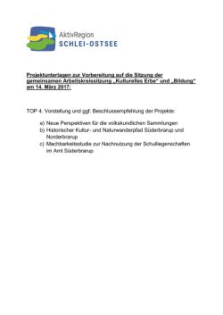 Projektbeschreibungen - AktivRegion Schlei