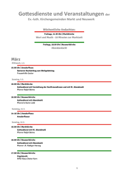 Gottesdienste/Veranstaltungen
