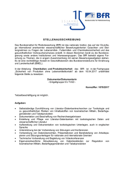 Dokumentarin/Dokumentar in der Abteilung Chemikalien