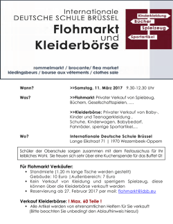 iDSB Flohmarkt/Kleiderb&ouml;rse - Internationale deutsche Schule iDSB