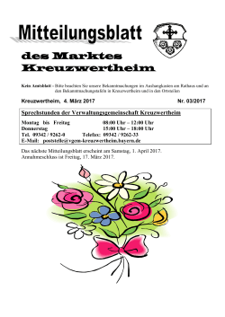 Mitteilungsblatt Kreuzwertheim März 2017