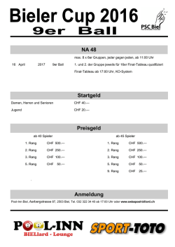 Bieler Cup Ausschreibung 2017