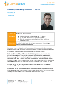 Grundlagenkurs Programmieren &ndash; Coaches