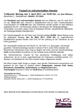 Teilnahmeerlaubnis Hameln 03. - Jugendzentrum Stadtallendorf eV