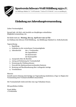 Jahreshauptversammlung - Sportverein Schwarz