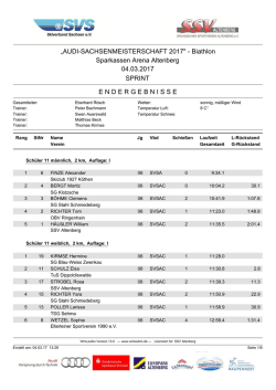 Ergebnisliste Sprint - Förderverein Biathlon Osterzgebirge