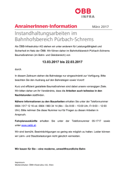 Instandhaltungsarbeiten im Bahnhofsbereich P&uuml;rbach