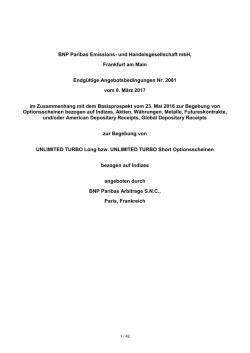 und Handelsgesellschaft mbH, Frankfurt am Main Endgültige