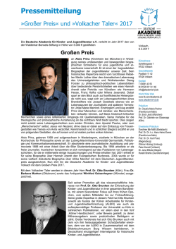 Pressemitteilung - Deutsche Akademie für Kinder
