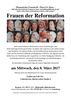 Klara Frauentreff Frauen der Reformation 08032017