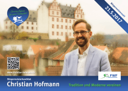 Christian Hofmann Tradition und Moderne vereinen