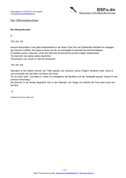 Der Zitronenkuchen - Deutsches Schriftstellerforum
