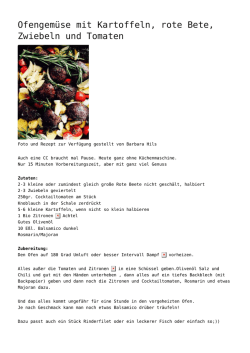 Ofengemüse mit Kartoffeln, rote Bete, Zwiebeln und Tomaten