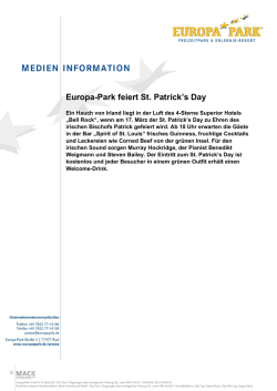 Europa-Park feiert St. Patrick`s Day - Presse | Europa-Park